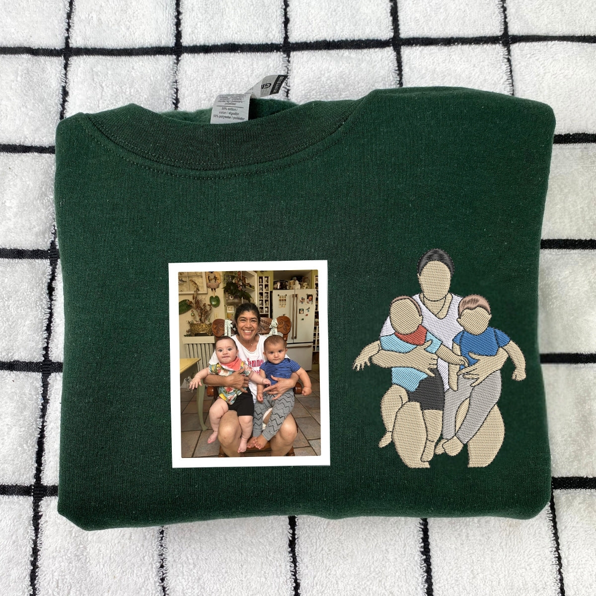 Grandparents Custom Hoodies - Faith Anniversary Photo Embroidered - Bible Verse Memorial Gift