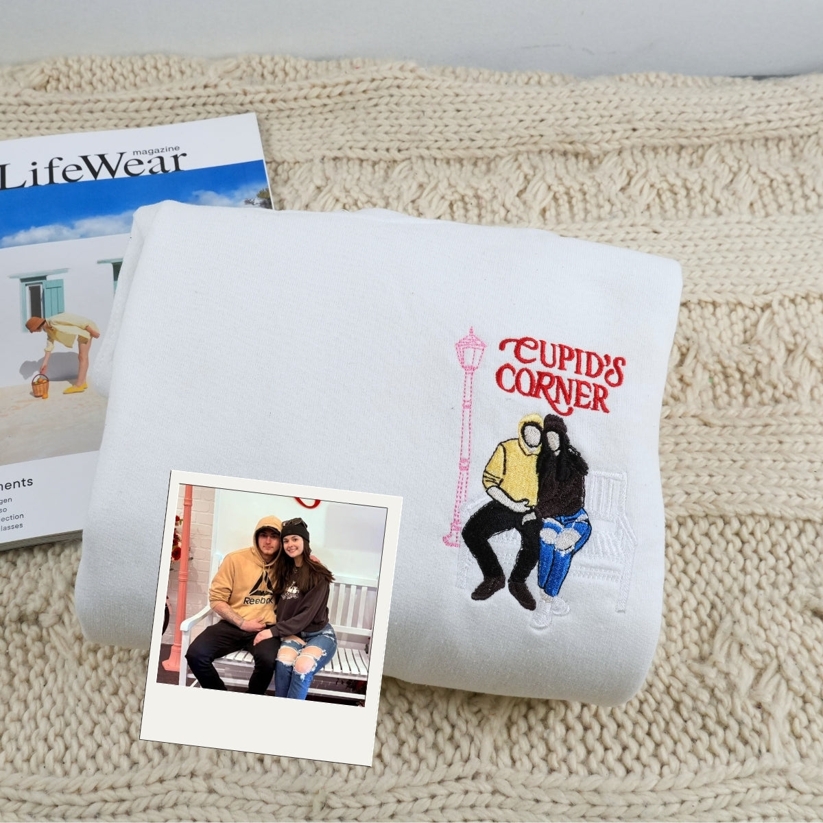 Anniversary Couple Hoodies - Custom Photo Embroidered Matching Sweatshirts - Romantic Relationship Gift