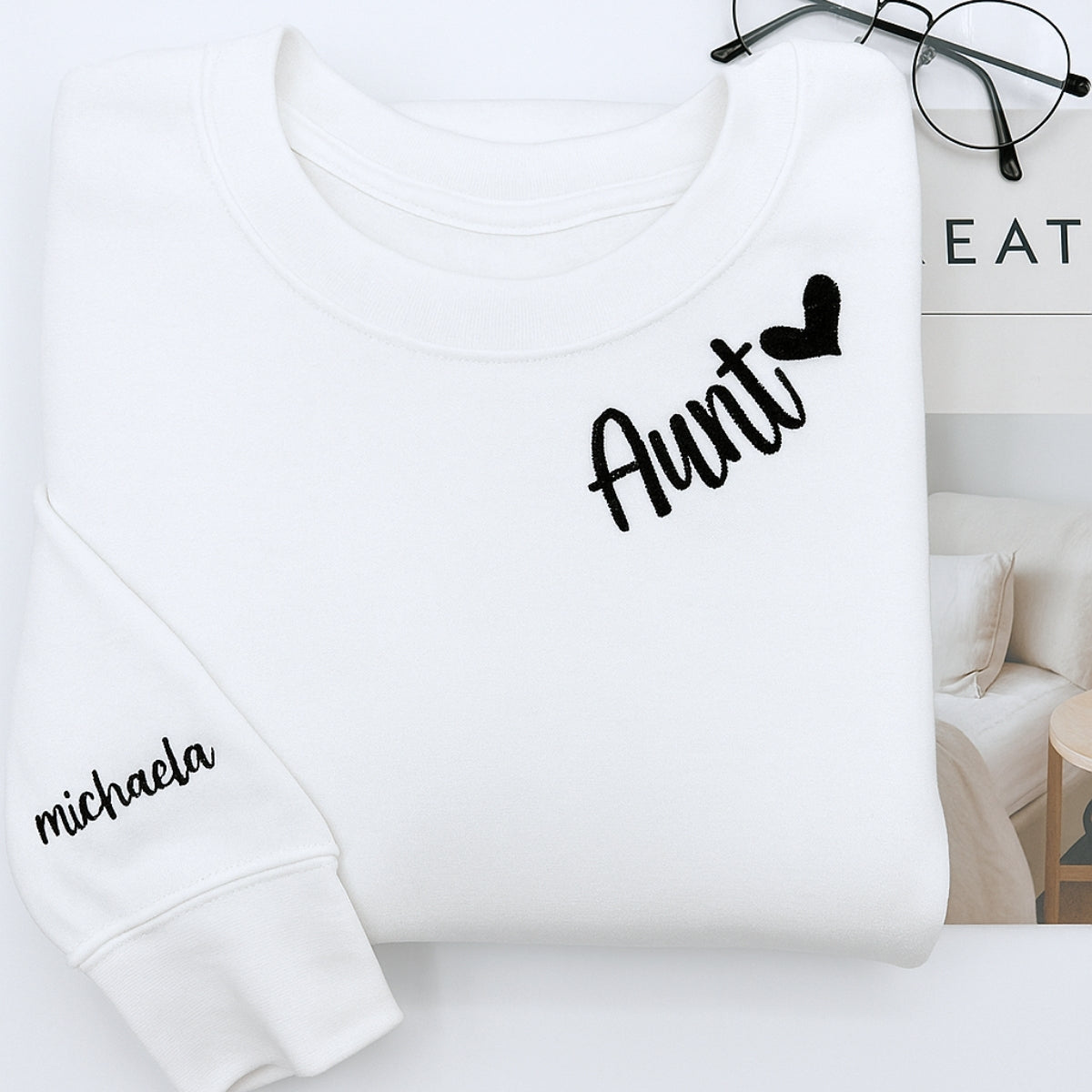 Individuell bestickte Engel- und Dämonenkatze-Kapuzenpullover für Paare