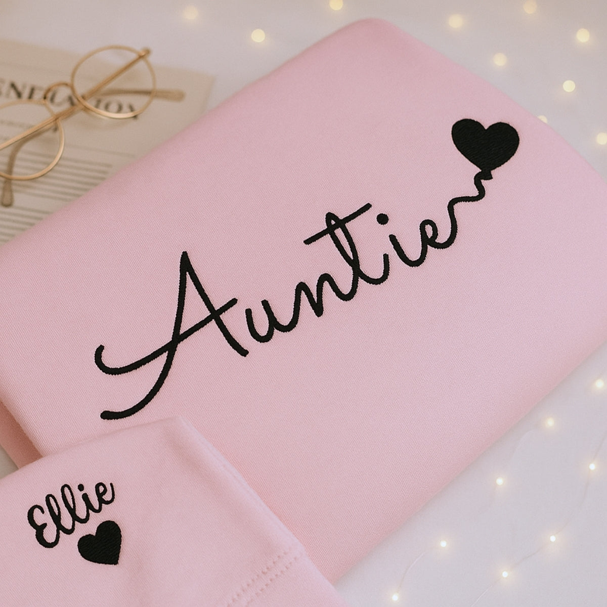 Individuell bestickte Engel- und Dämonenkatze-Kapuzenpullover für Paare