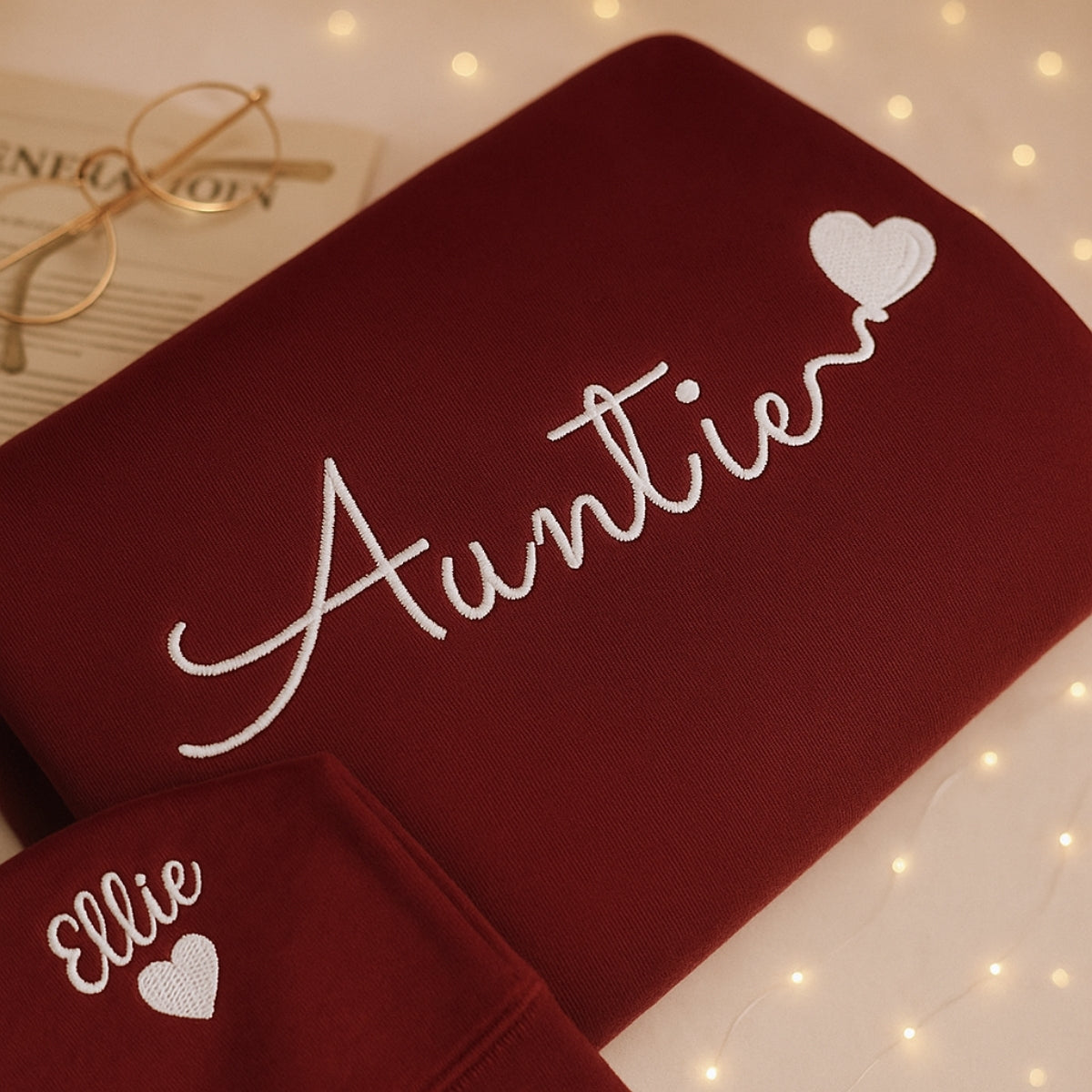 Individuell bestickte Engel- und Dämonenkatze-Kapuzenpullover für Paare