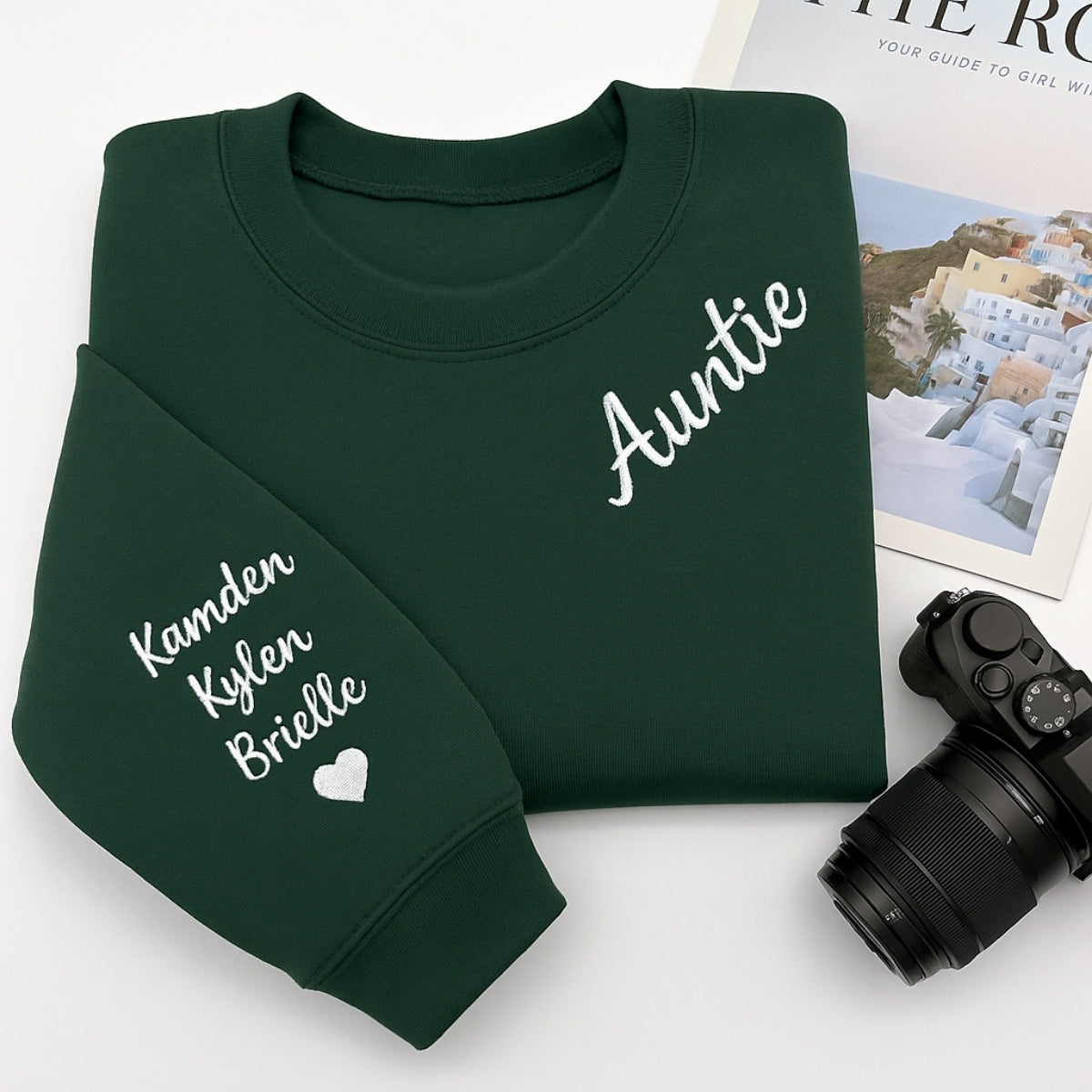 Auntie Custom Hoodies - Multiple Names Embroidered Sweatshirts - Perfect Multi-Kid Aunt Gift