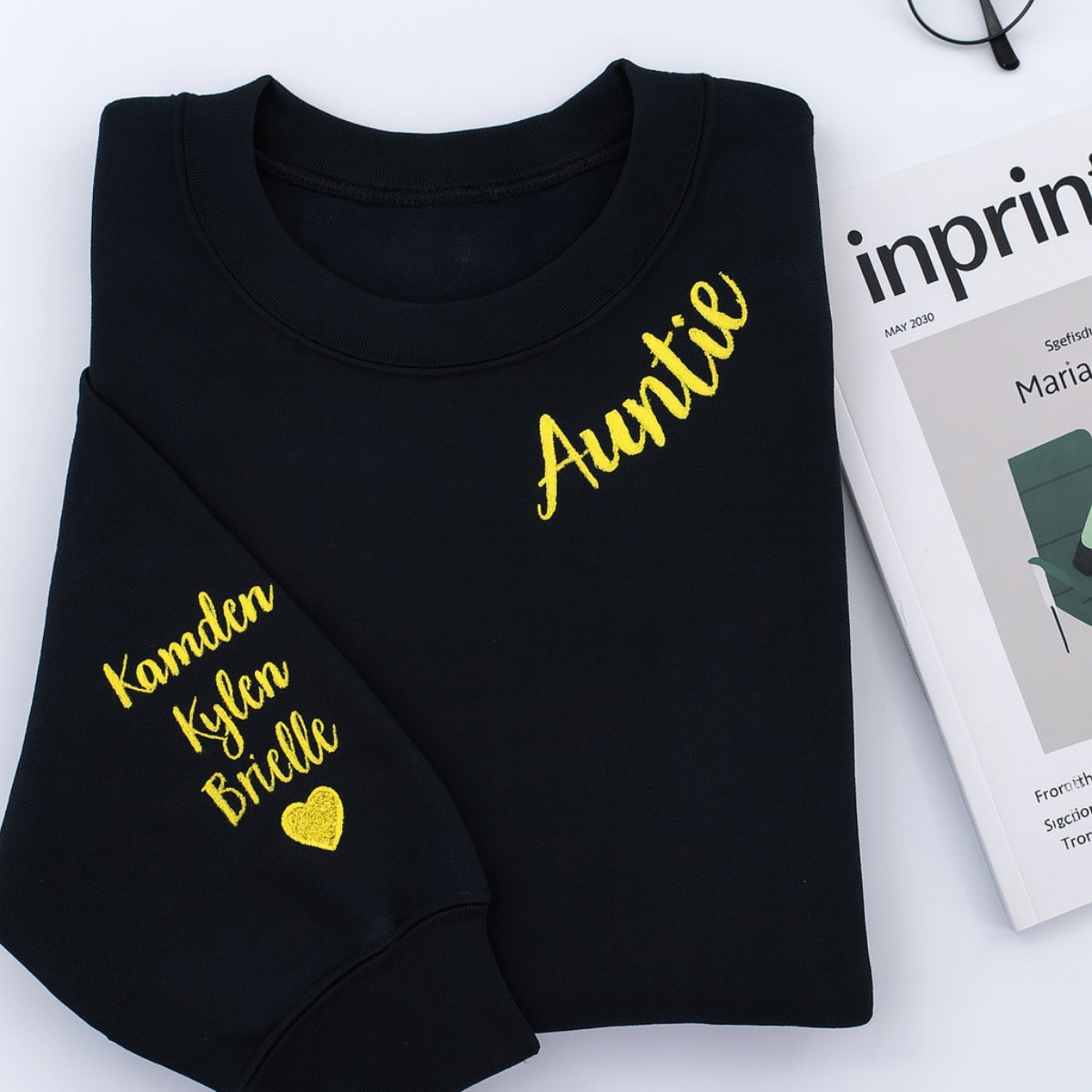 Auntie Custom Hoodies - Multiple Names Embroidered Sweatshirts - Perfect Multi-Kid Aunt Gift