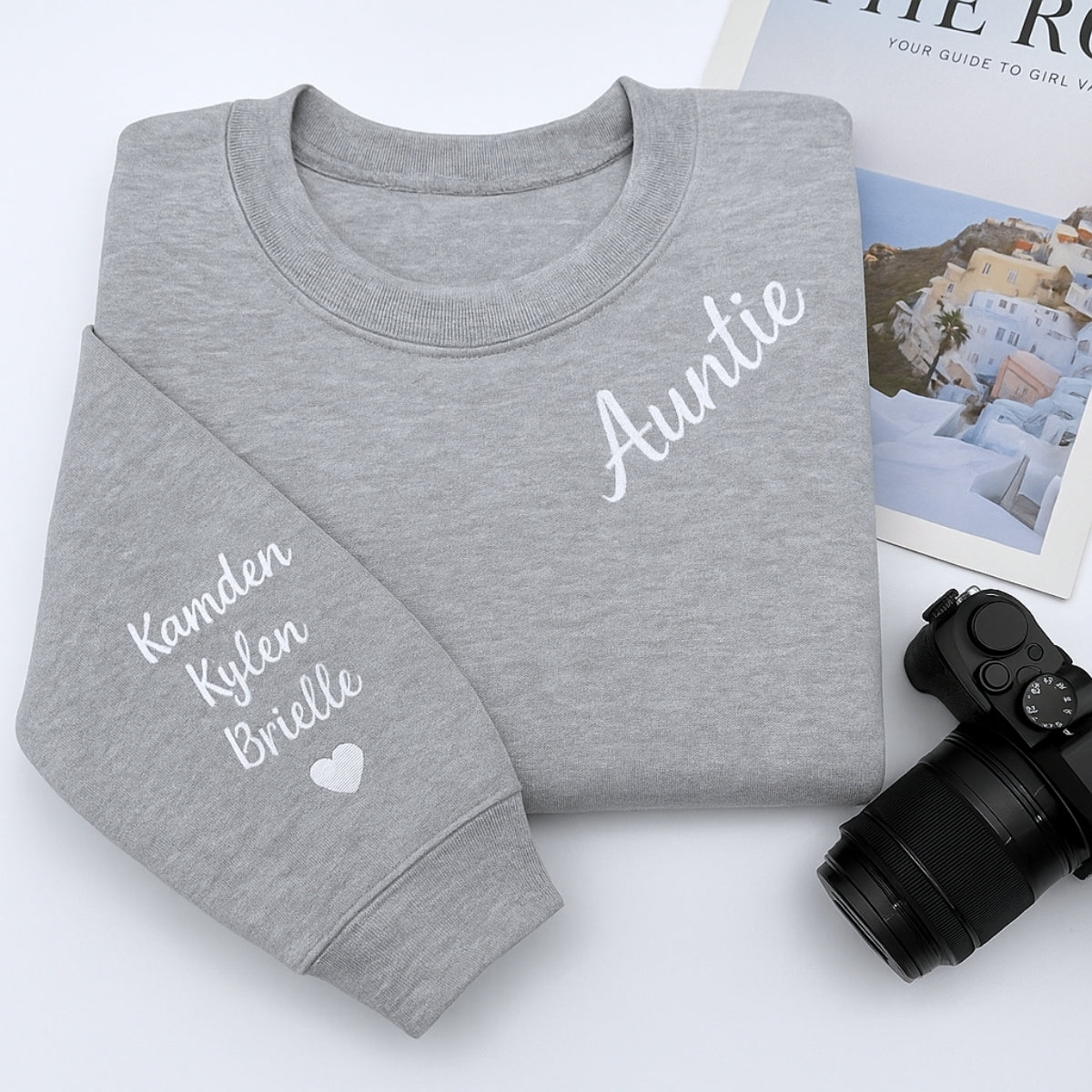 Auntie Custom Hoodies - Multiple Names Embroidered Sweatshirts - Perfect Multi-Kid Aunt Gift