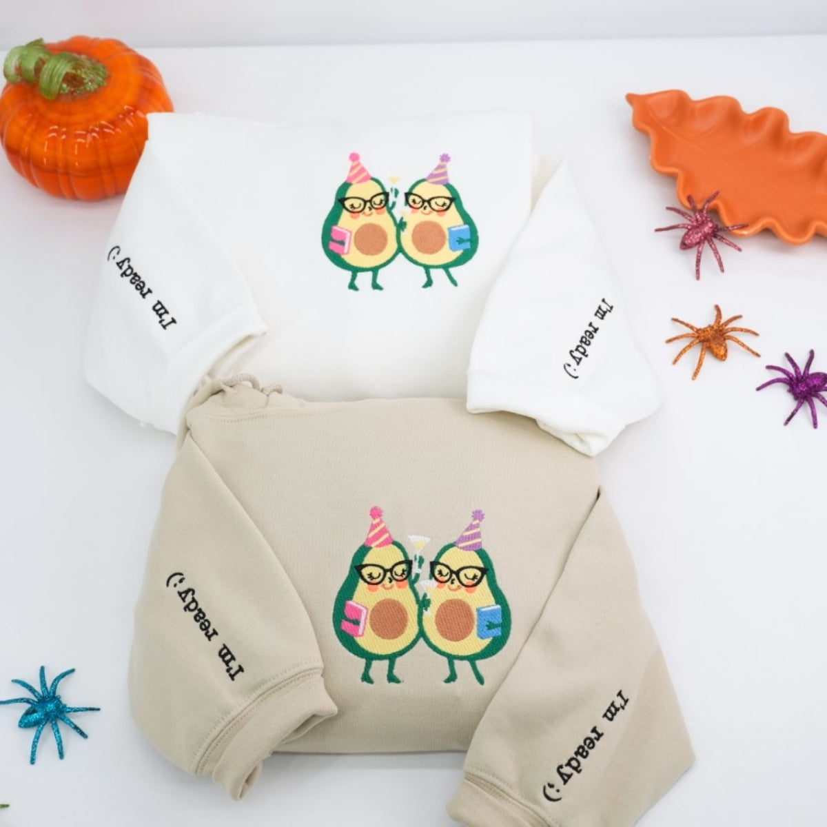 Individuell bestickte Engel- und Dämonenkatze-Kapuzenpullover für Paare