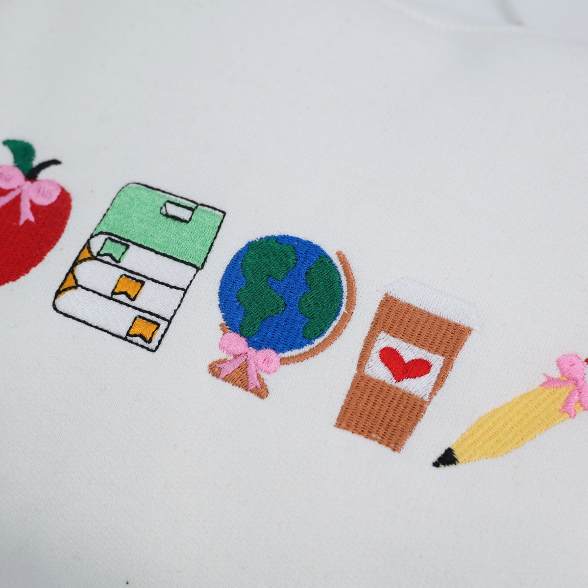 Back to School Teacher Sweatshirts - School Supplies Embroidered Apparel - Perfect Educator Gift