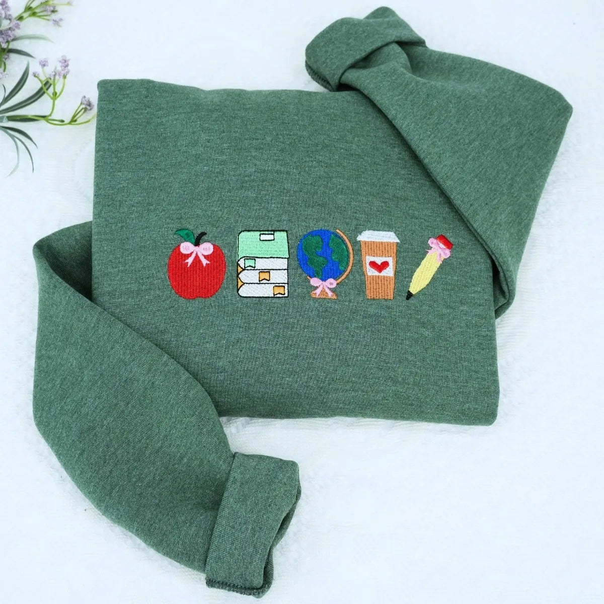 Back to School Teacher Sweatshirts - School Supplies Embroidered Apparel - Perfect Educator Gift