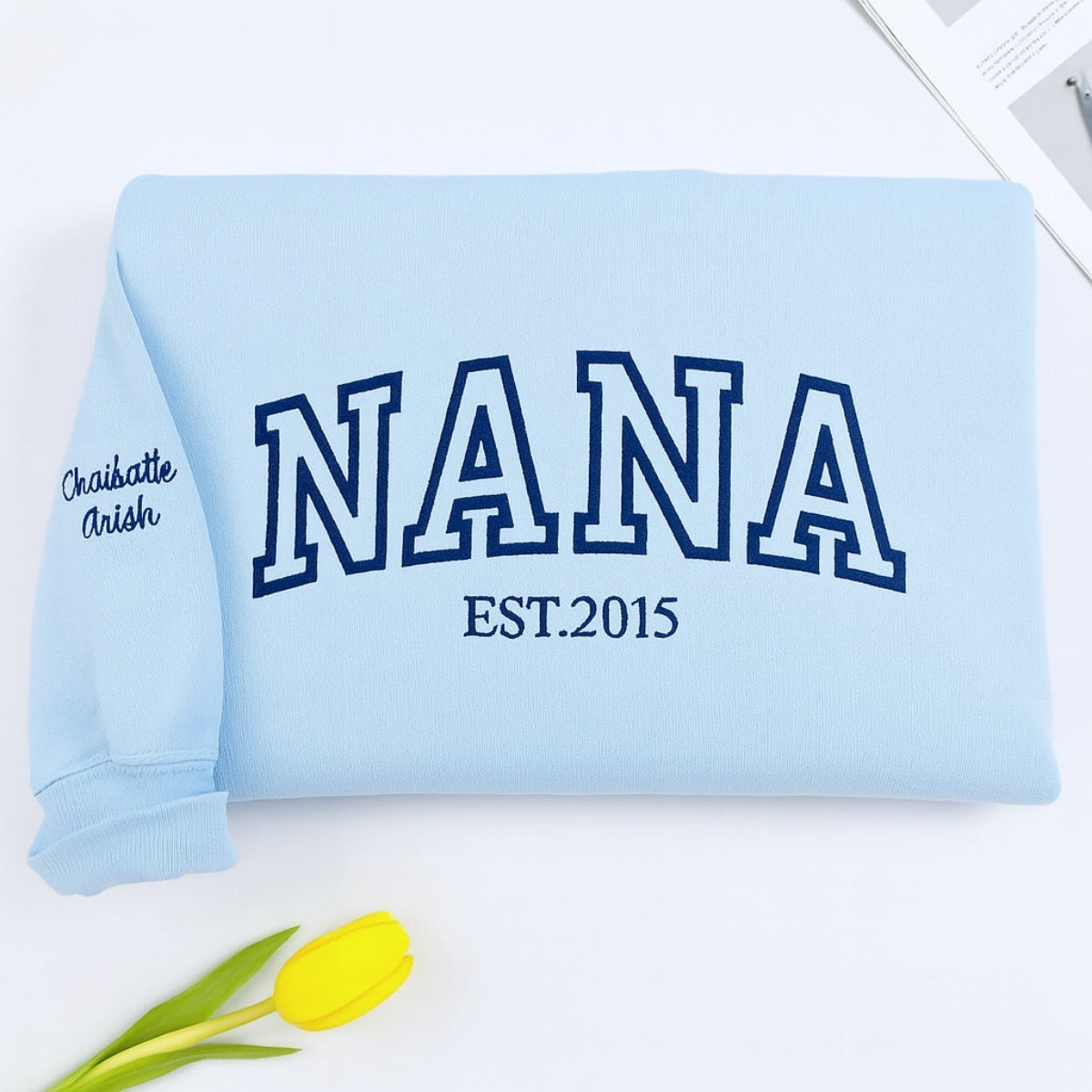Birthday Nana Hoodie - Varsity Style Grandma Embroidered Gift - Custom Grandmother Sweatshirt