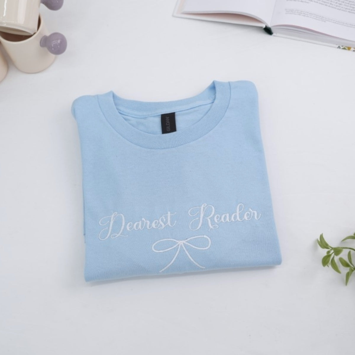 Book Lover T-Shirts - Dearest Reader Embroidered Shirts - Literary Gift for Book Enthusiasts - Reading Community Apparel