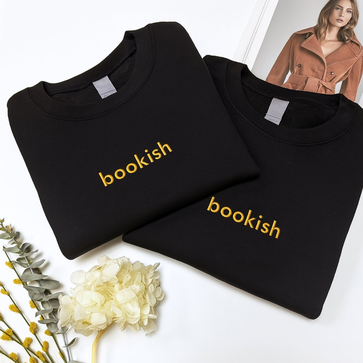 Individuell bestickte Engel- und Dämonenkatze-Kapuzenpullover für Paare
