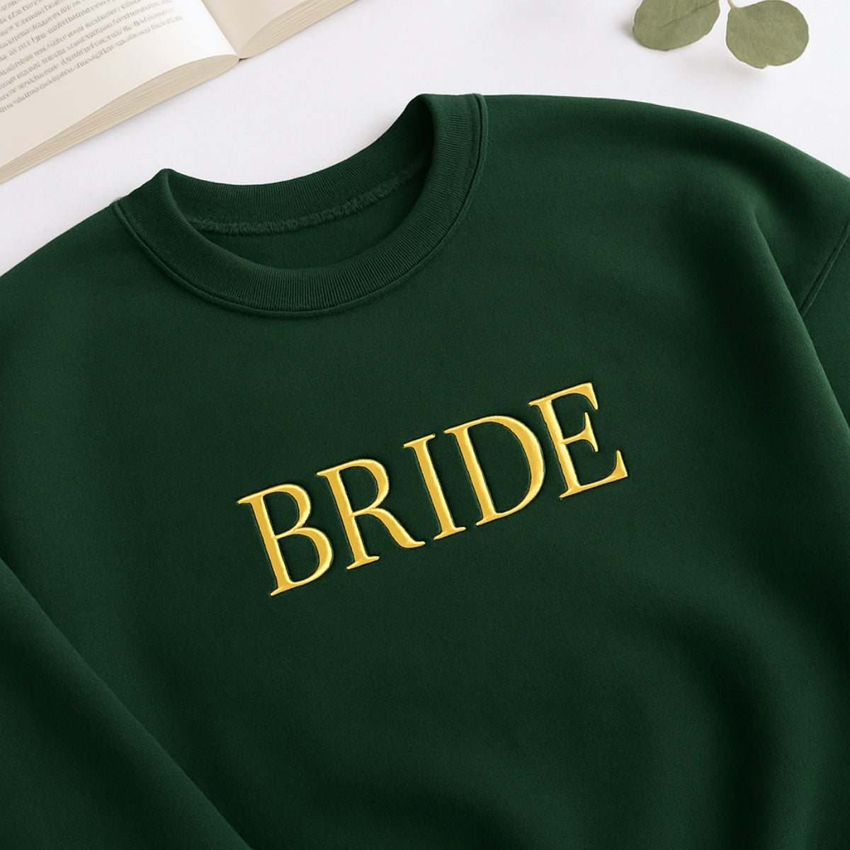 Bride Block Letter Sweatshirt - Wedding Embroidered Apparel - Perfect Bridal Shower Gift