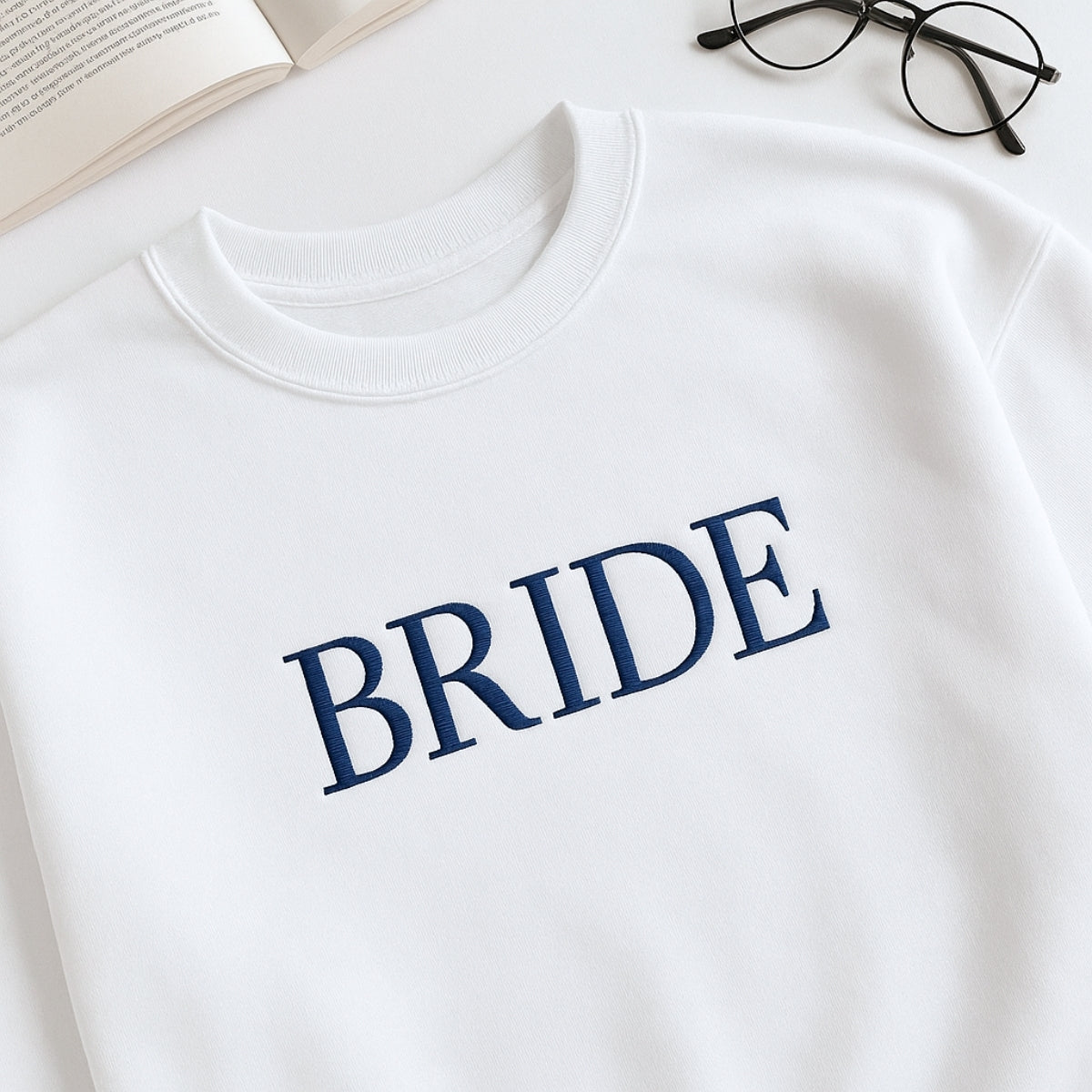Bride Block Letter Sweatshirt - Wedding Embroidered Apparel - Perfect Bridal Shower Gift
