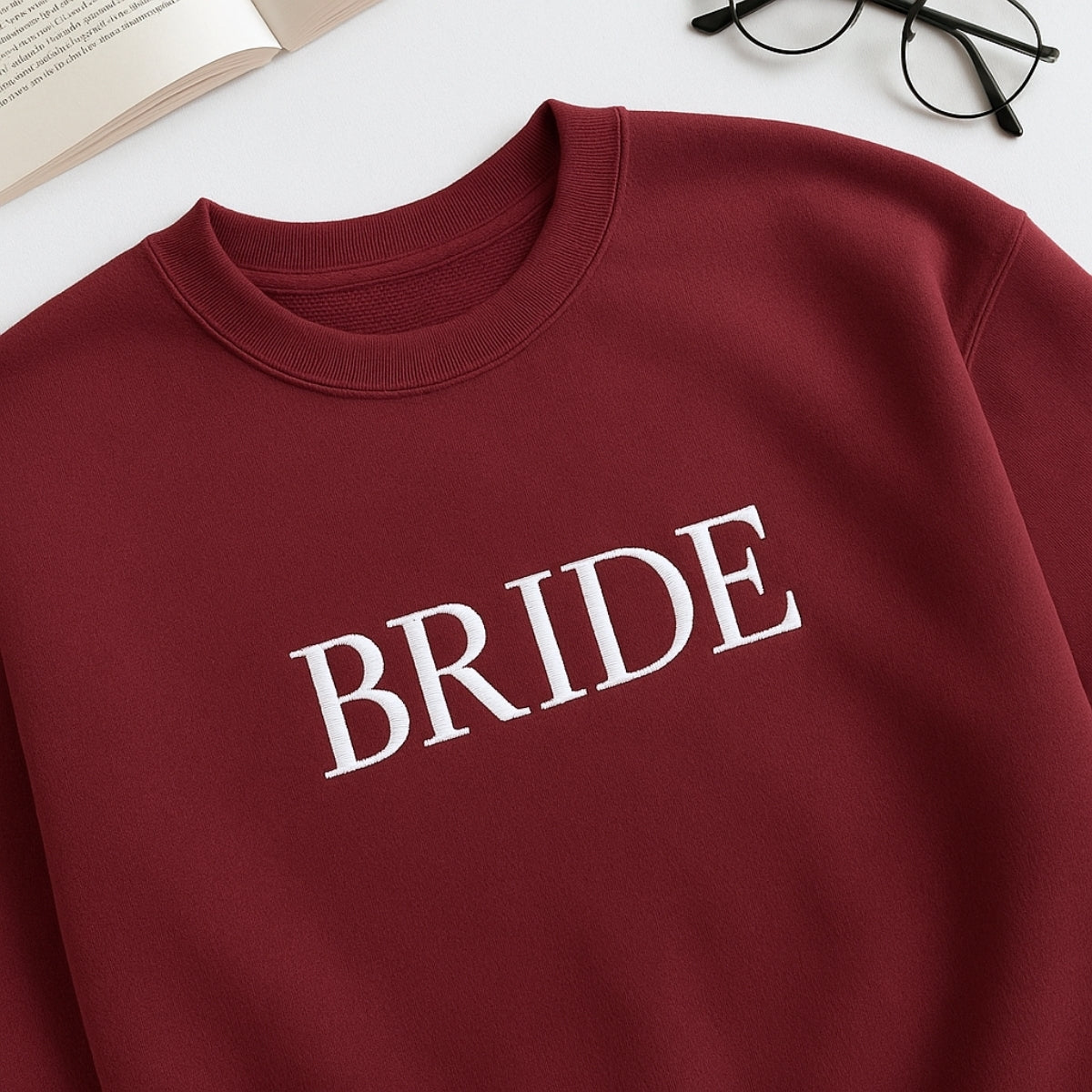 Bride Block Letter Sweatshirt - Wedding Embroidered Apparel - Perfect Bridal Shower Gift