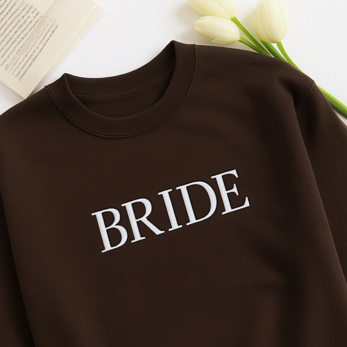 Bride Block Letter Sweatshirt - Wedding Embroidered Apparel - Perfect Bridal Shower Gift