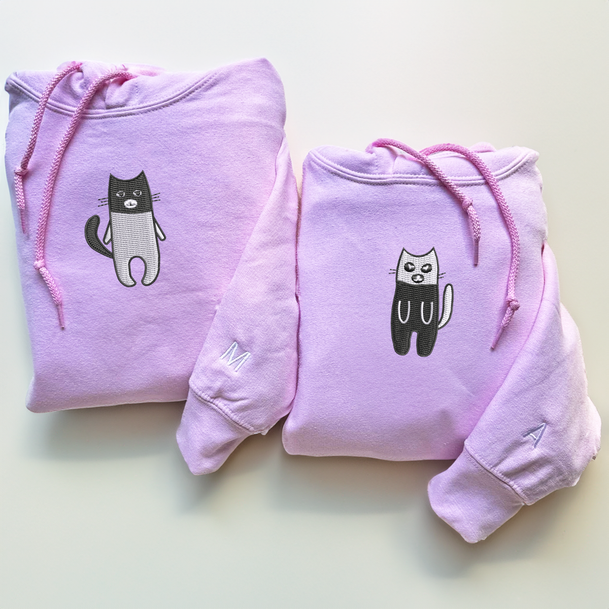 Individuell bestickte Robber Bandit Cats Passende Hoodies für Paare