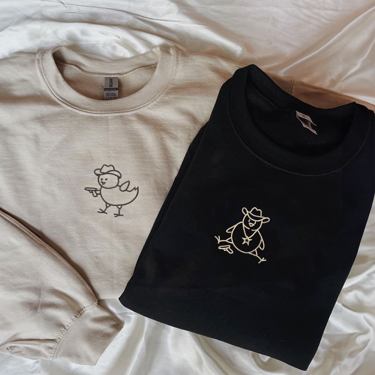 Individuell bestickte Chick Sherrifs Passende Hoodies für Paare