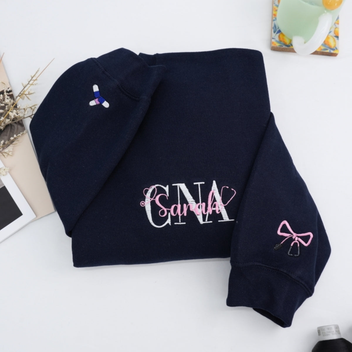 CNA Custom Sweatshirt - Certified Nursing Assistant Embroidered Hoodie - Perfect Healthcare Gift