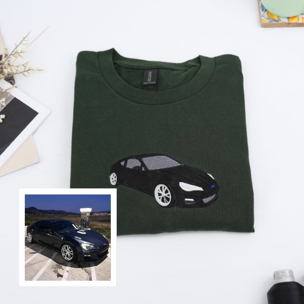 Car Enthusiast T-Shirt Sports Car Embroidered Gift