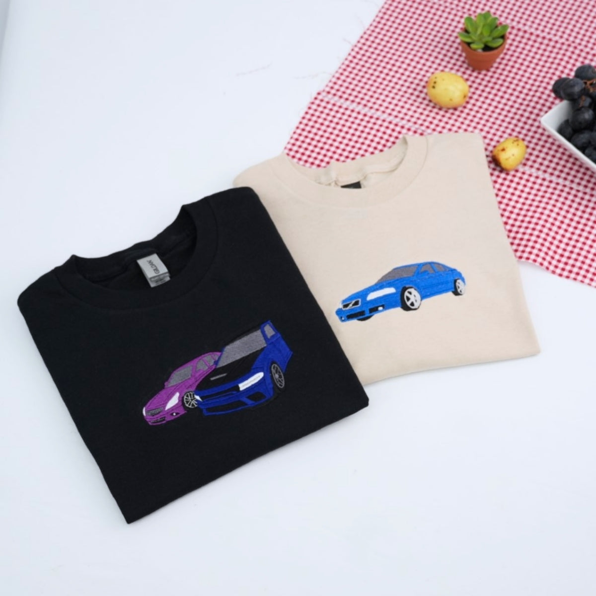 Sweats à capuche assortis brodés personnalisés avec ange et chat démon pour couples