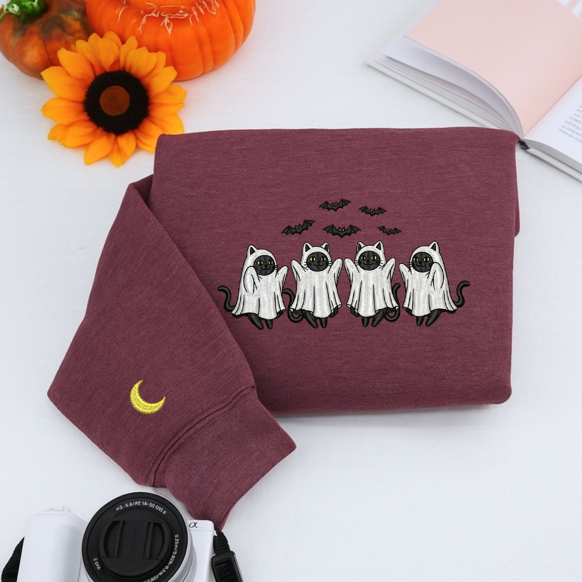 Sweats à capuche assortis brodés personnalisés avec ange et chat démon pour couples