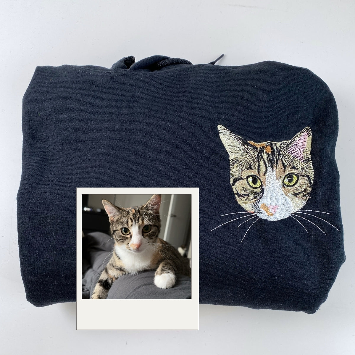 Individuell bestickte Engel- und Dämonenkatze-Kapuzenpullover für Paare