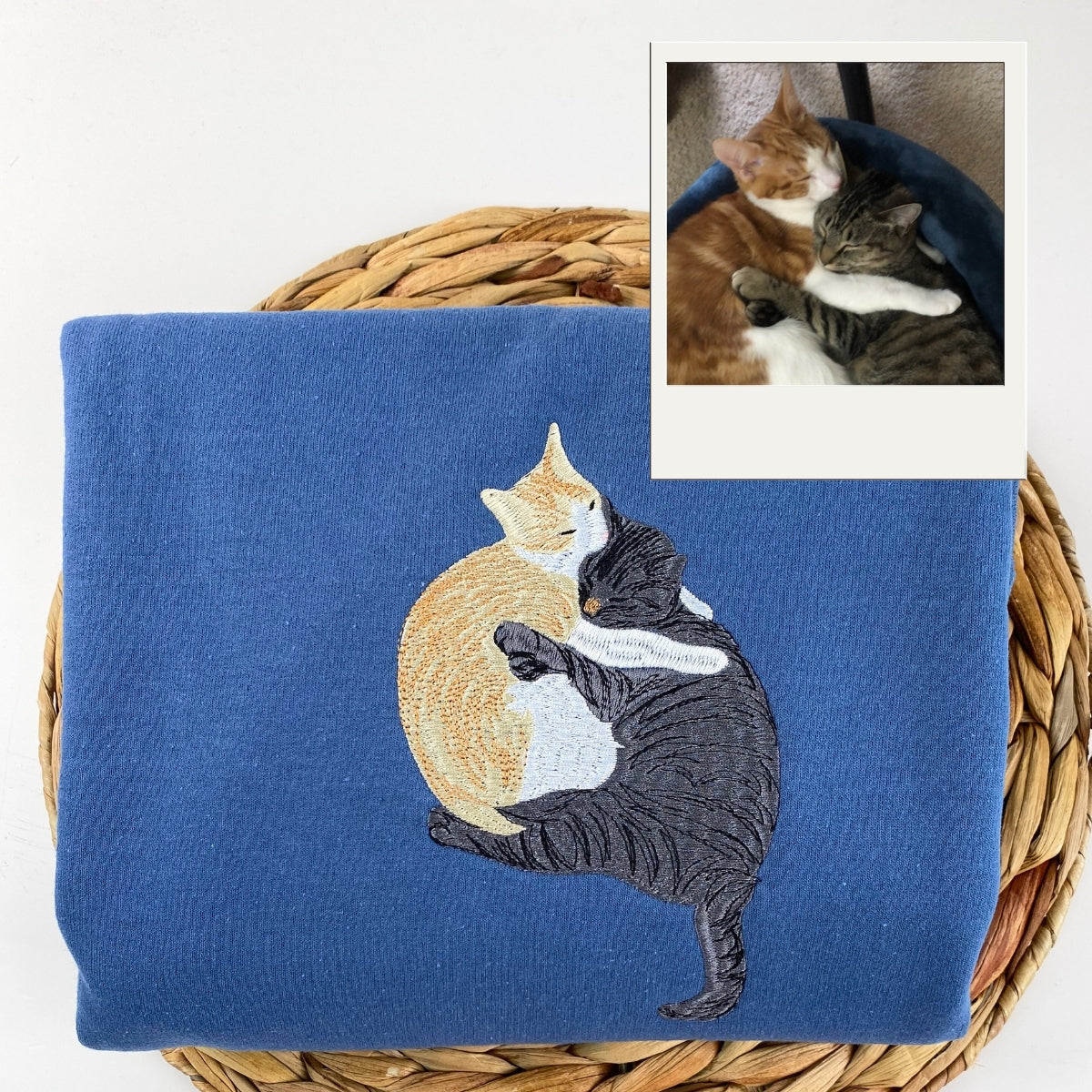 Individuell bestickte Engel- und Dämonenkatze-Kapuzenpullover für Paare