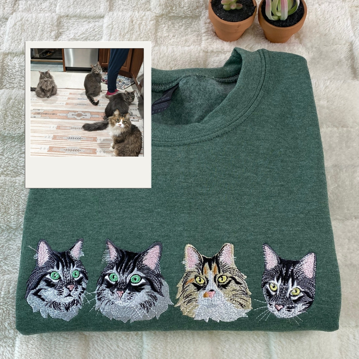 Individuell bestickte Engel- und Dämonenkatze-Kapuzenpullover für Paare