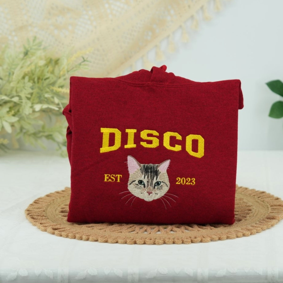 Individuell bestickte Engel- und Dämonenkatze-Kapuzenpullover für Paare