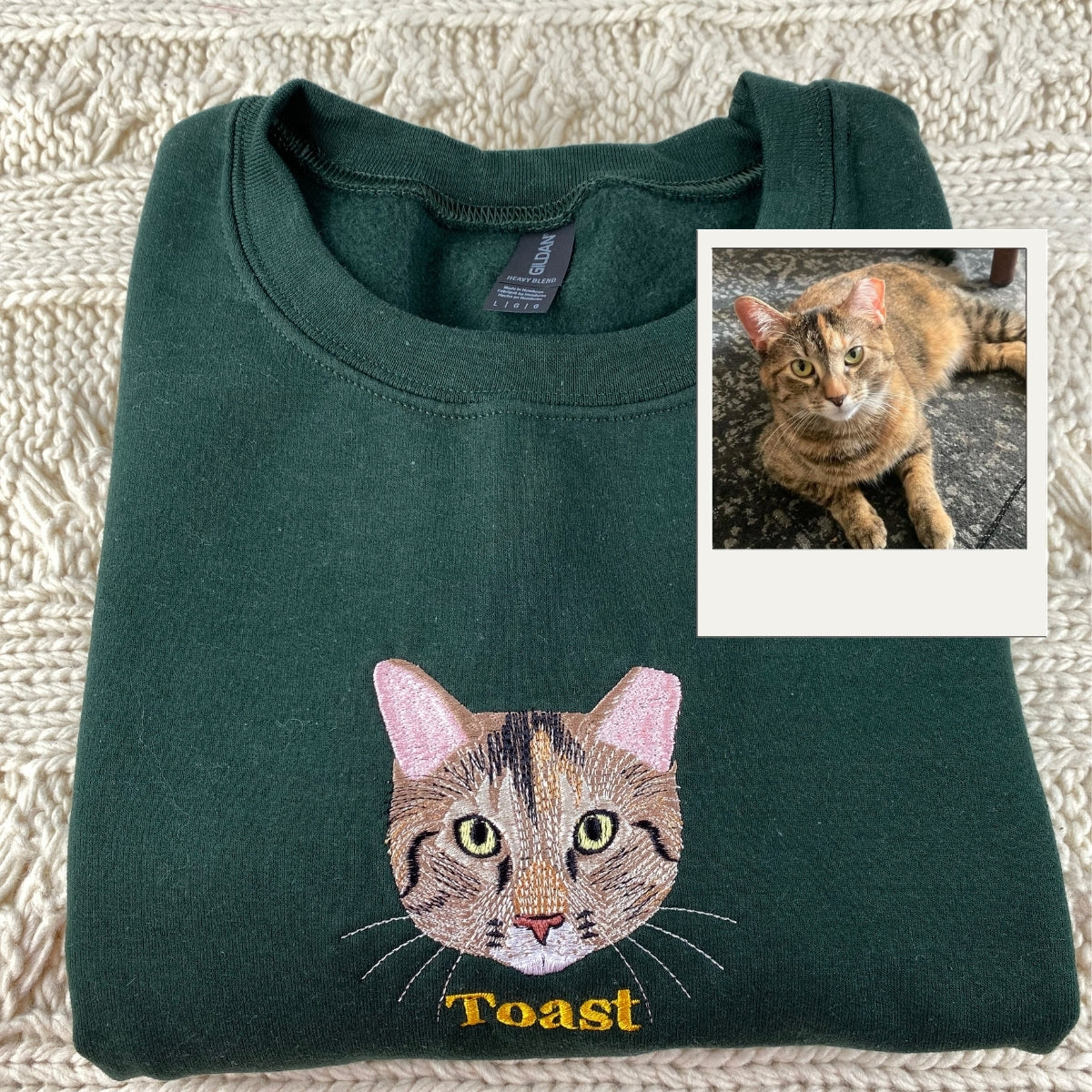 Cat Mom Hoodies Custom - Personalized Cat Portrait Embroidery Sweatshirts - Proud Cat Mama Gift
