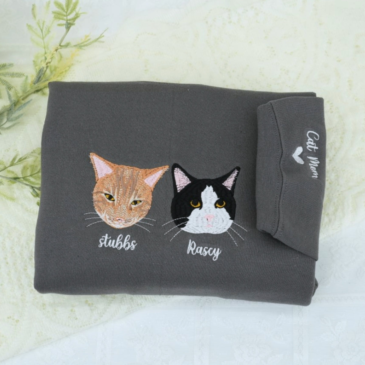 Sweats à capuche assortis brodés personnalisés avec ange et chat démon pour couples