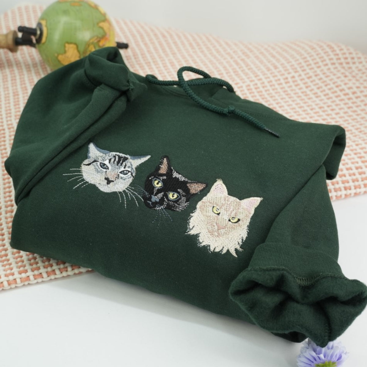 Sweats à capuche assortis brodés personnalisés avec ange et chat démon pour couples