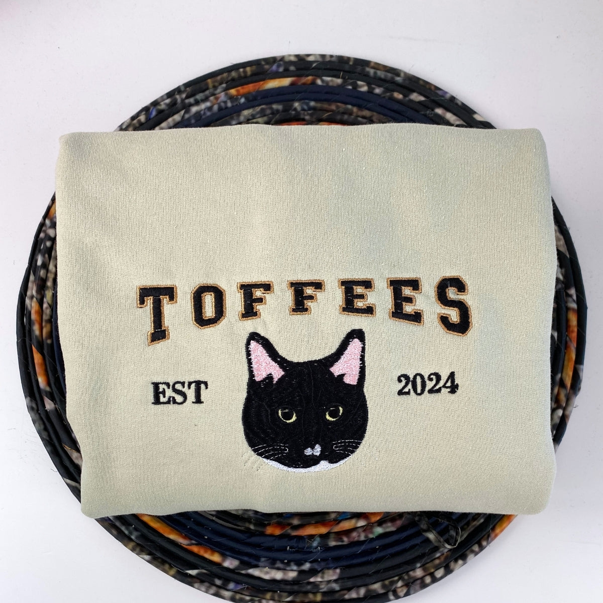 Cat Name Embroidered Hoodies - Custom Pet Varsity Style Sweatshirts - Personalized Cat Parent Apparel