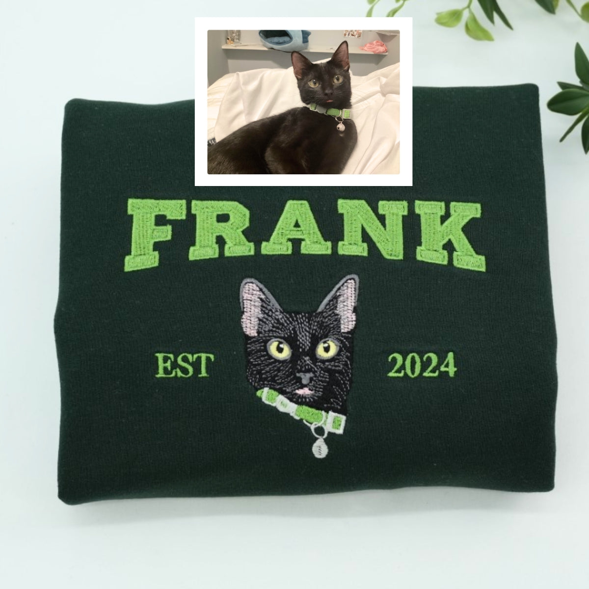 Cat Portrait Hoodies | Custom Pet Face Embroidered