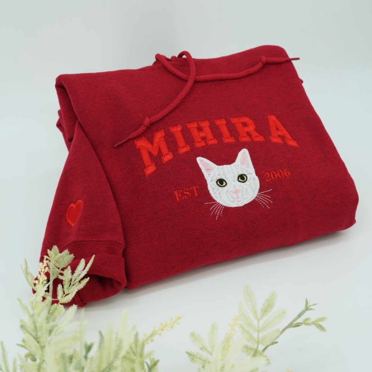 Individuell bestickte Engel- und Dämonenkatze-Kapuzenpullover für Paare