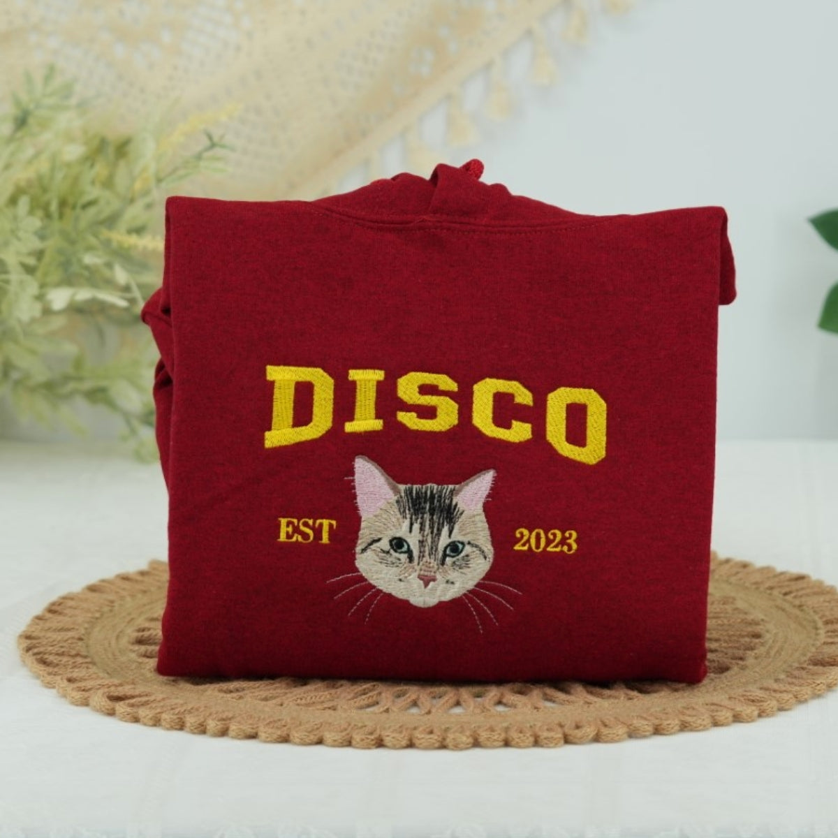 Individuell bestickte Engel- und Dämonenkatze-Kapuzenpullover für Paare