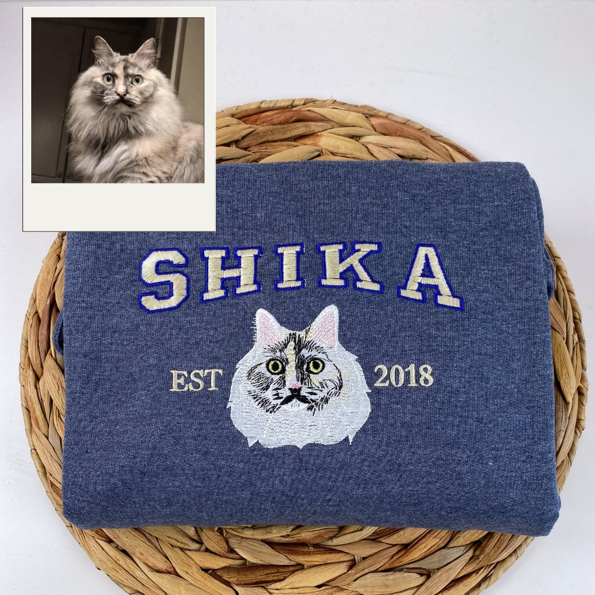 Cat Varsity Hoodies Custom - Pet Portrait Collegiate Style Embroidery - Personalized Cat Team Apparel