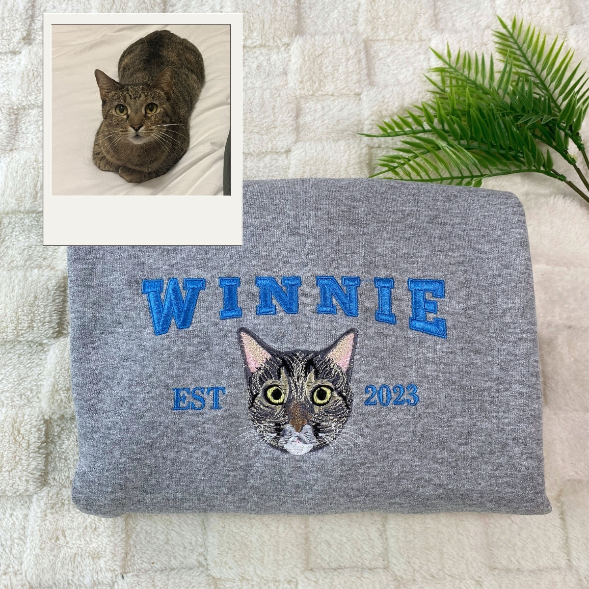 Cat Varsity Hoodies Custom - Pet Portrait Collegiate Style Embroidery - Personalized Cat Team Apparel