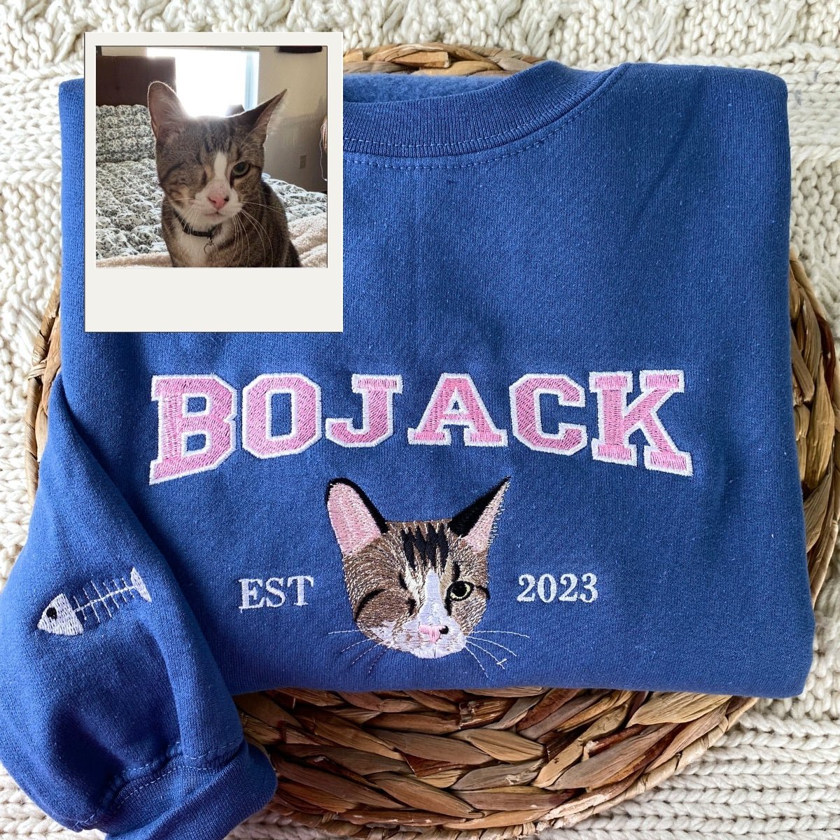 Cat Varsity Hoodies Custom - Pet Portrait Collegiate Style Embroidery - Personalized Cat Team Apparel