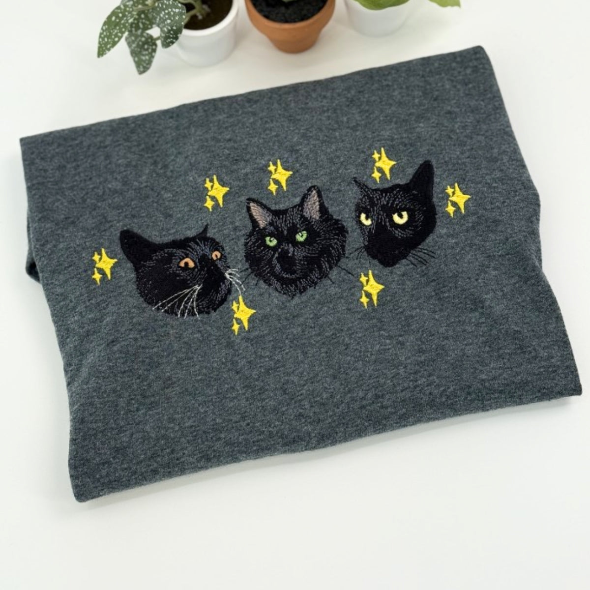 Individuell bestickte Engel- und Dämonenkatze-Kapuzenpullover für Paare