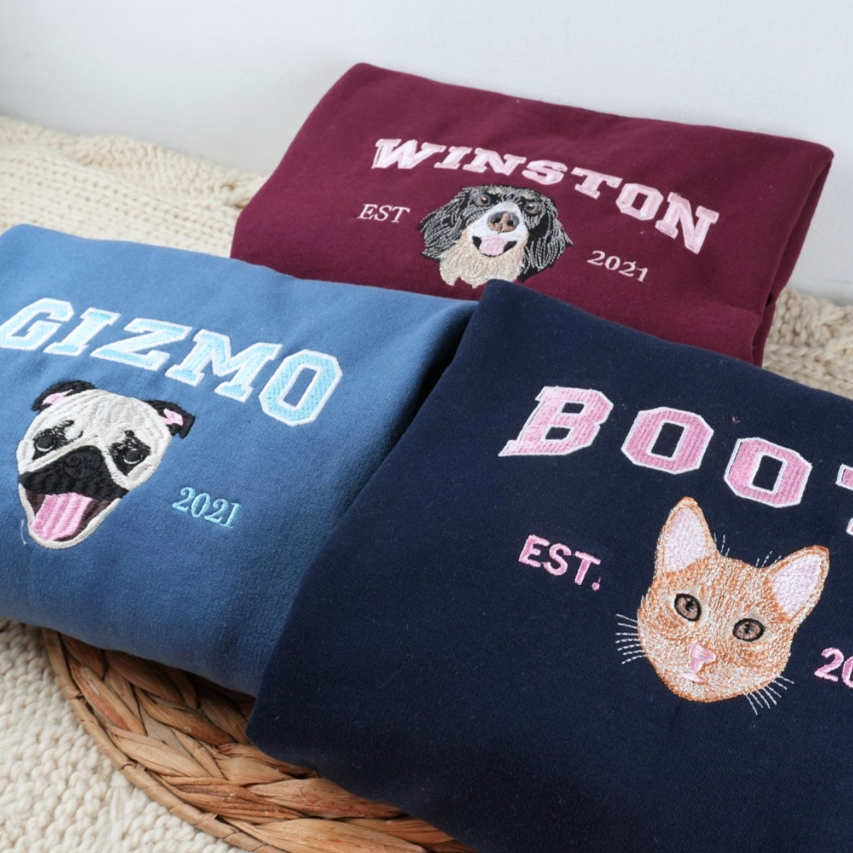 Individuell bestickte Engel- und Dämonenkatze-Kapuzenpullover für Paare