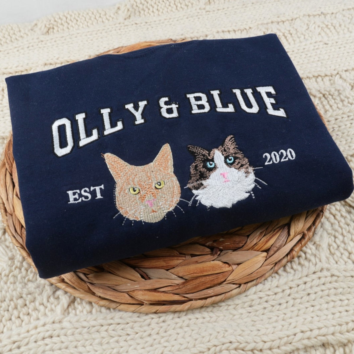 Individuell bestickte Engel- und Dämonenkatze-Kapuzenpullover für Paare