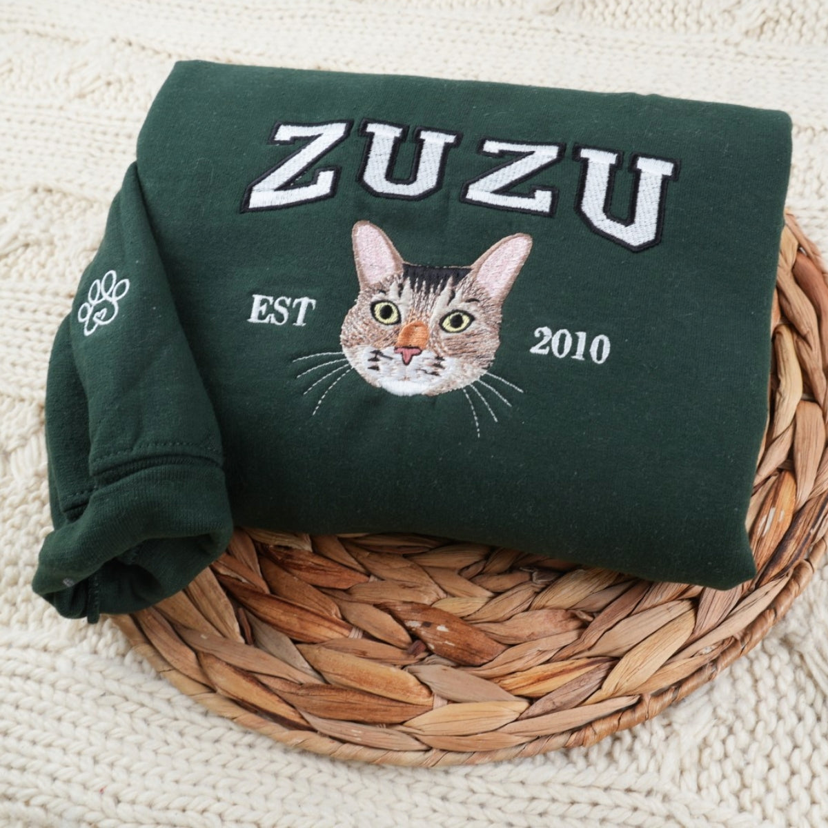 Individuell bestickte Engel- und Dämonenkatze-Kapuzenpullover für Paare