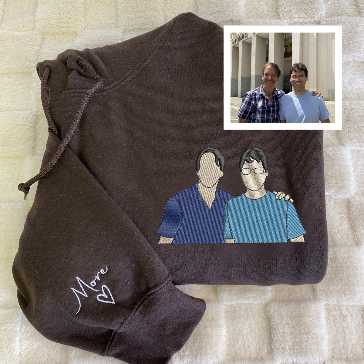 Christmas Grandpa Hoodies - Holiday Family Photo Embroidered Sweatshirts - Perfect Grandfather Gift