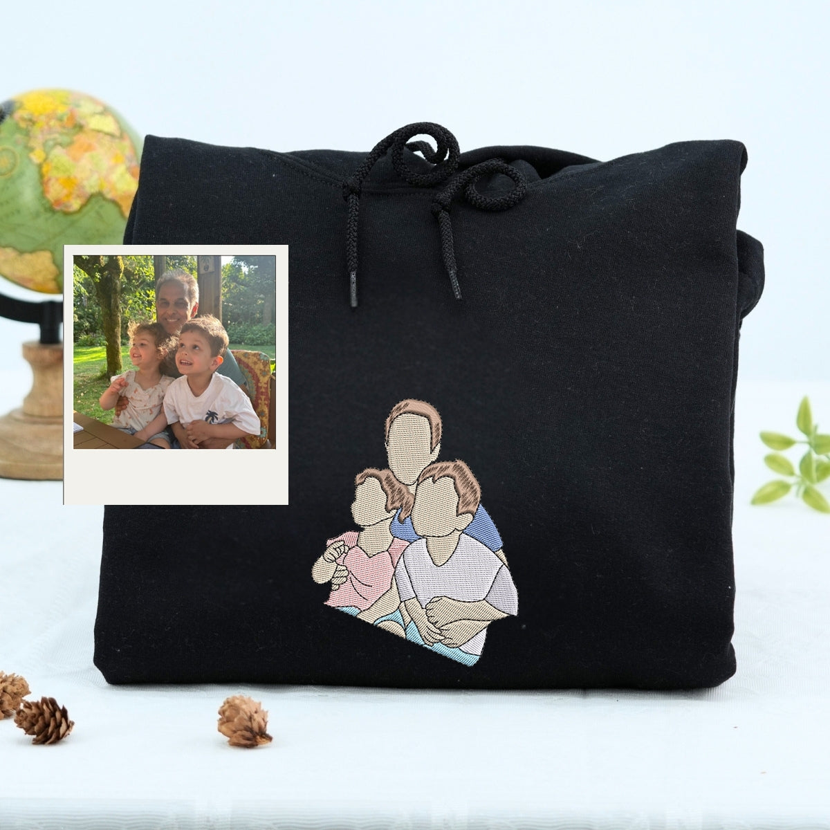 Christmas Grandpa Hoodies - Holiday Family Photo Embroidered Sweatshirts - Perfect Grandfather Gift