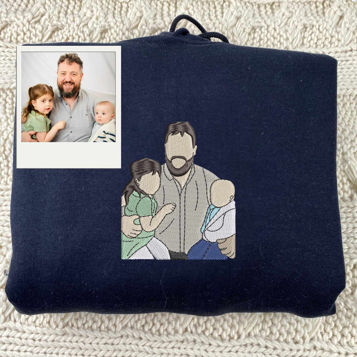 Christmas Grandpa Hoodies - Holiday Family Photo Embroidered Sweatshirts - Perfect Grandfather Gift