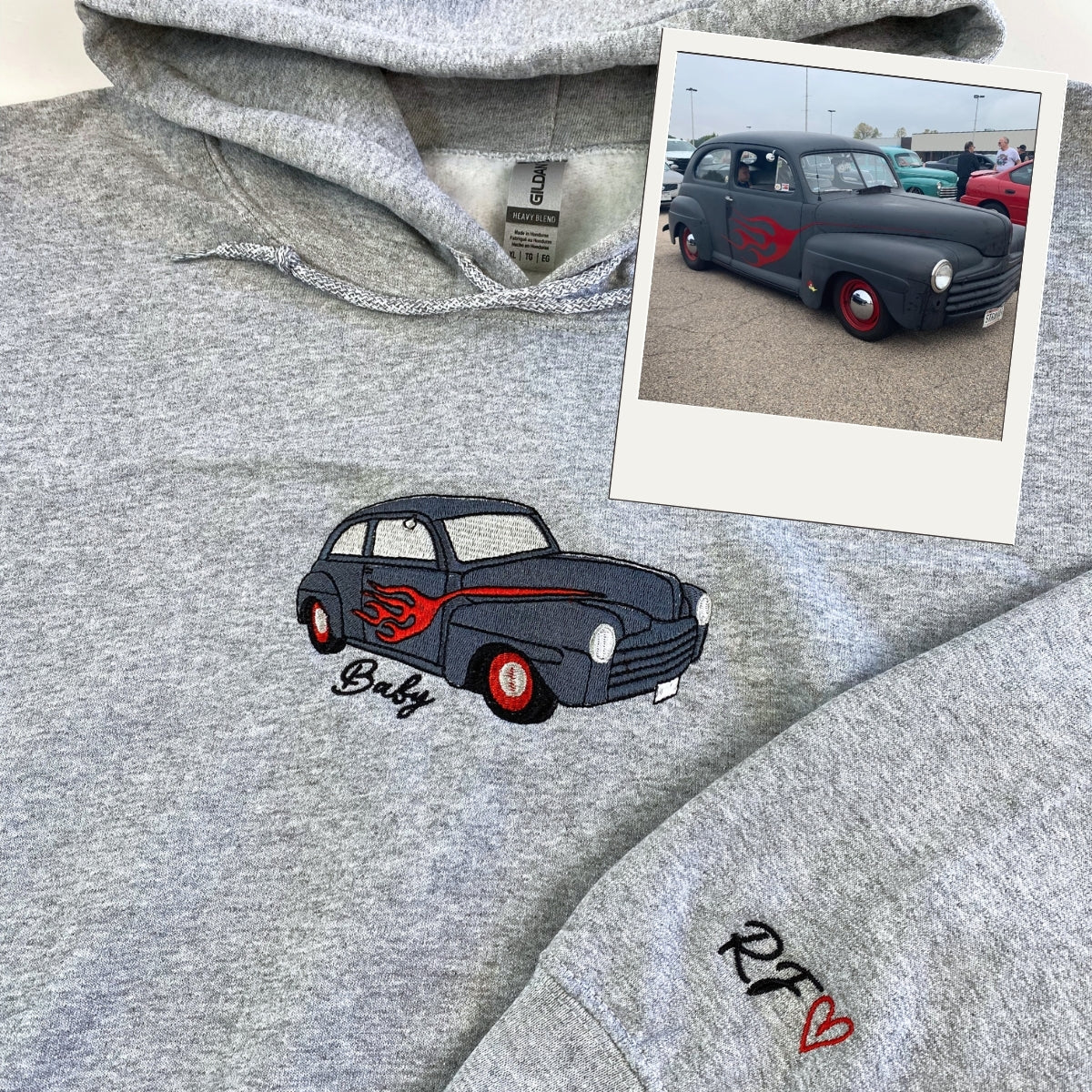 Classic Car Enthusiast Hoodies - Vintage Auto Embroidered Sweatshirts - Car Show Gift