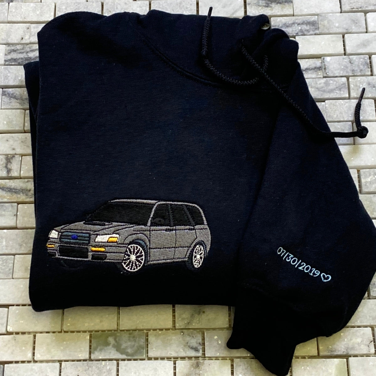 Classic Car Portrait Hoodies - Vintage Vehicle Embroidered Sweatshirts - Automotive Enthusiast Gift