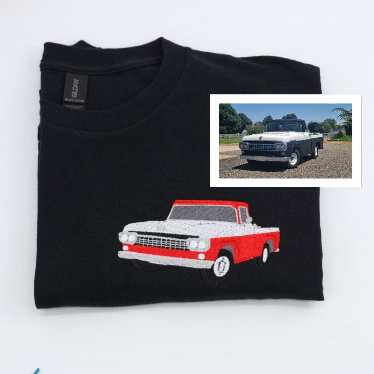 Classic Truck Custom T-Shirts - Vintage Auto Embroidered Apparel - Perfect Classic Car Gift