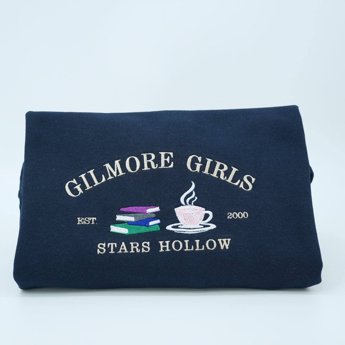 Coffee Books Sweatshirt - Literary Lover Embroidered Hoodie - Bookish Cafe Style Fan Apparel