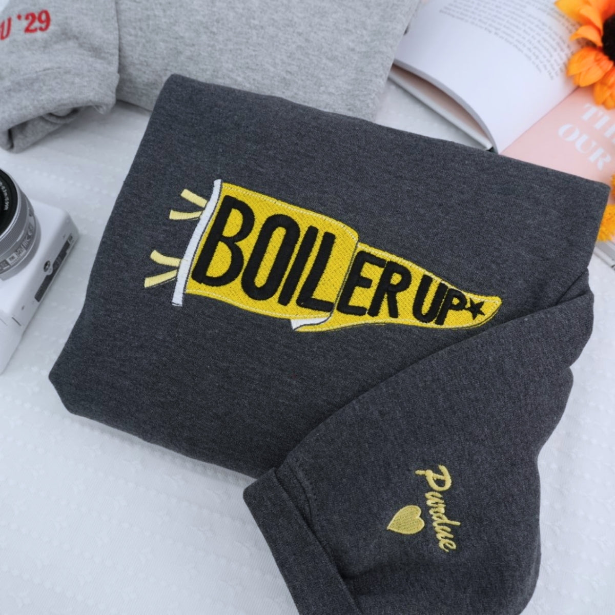 Individuell bestickte Engel- und Dämonenkatze-Kapuzenpullover für Paare